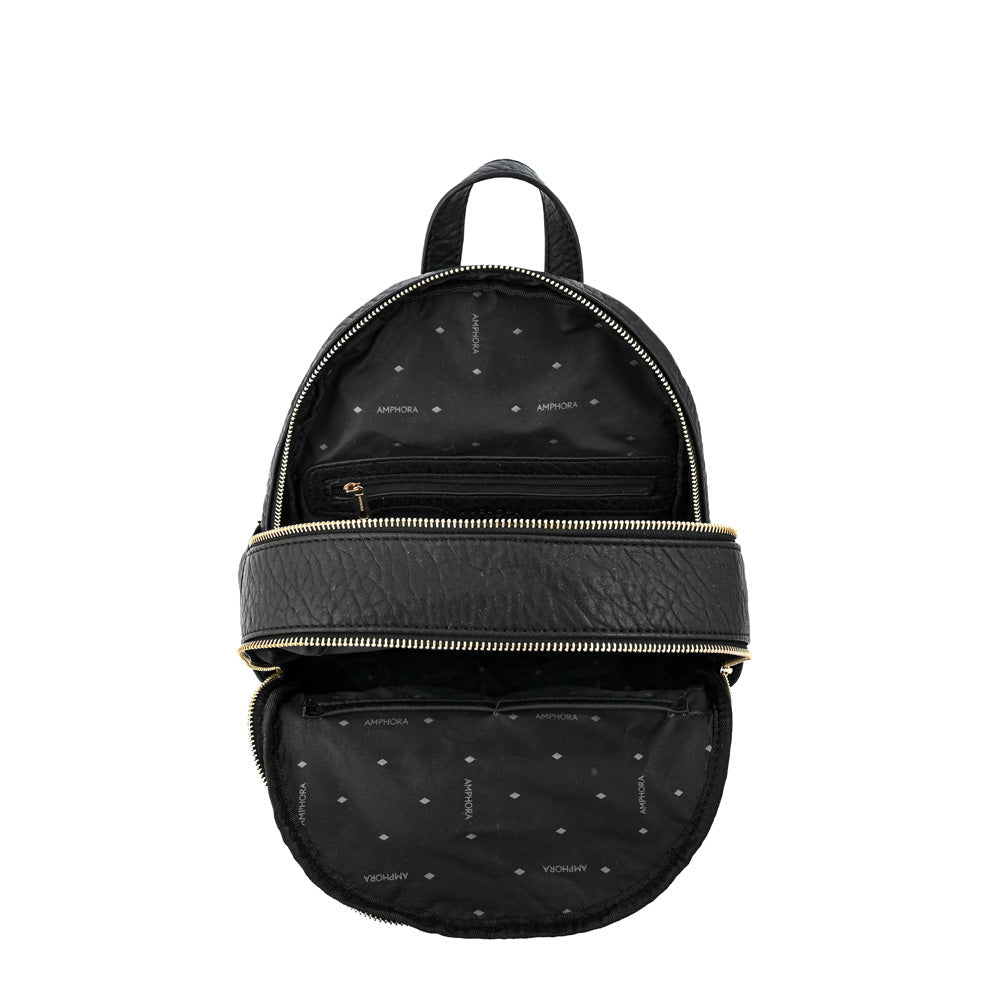 Claribel large textured black backpack