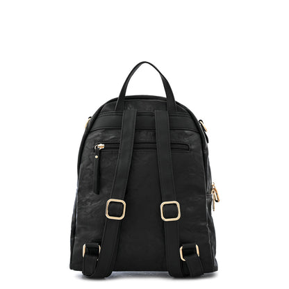 Large textured black crystal backpack