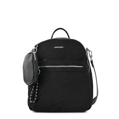 Large textured black deva backpack