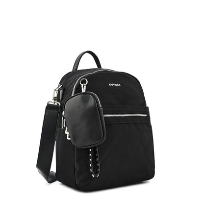 Large textured black deva backpack