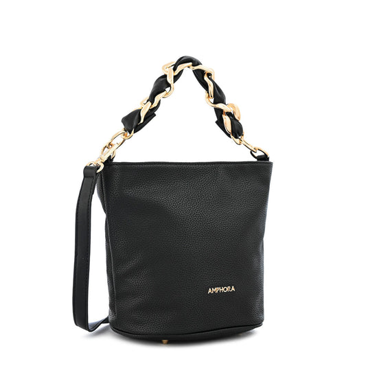 Small textured black keira crossbody wallet