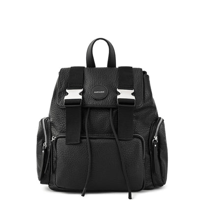 Large textured black Ferni backpack