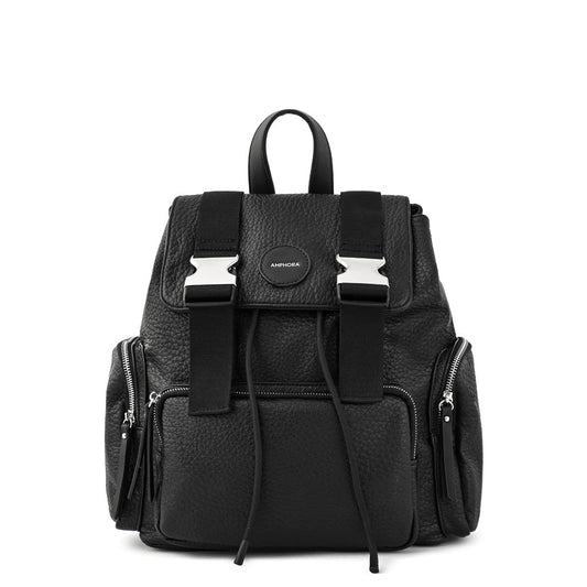 Large textured black Ferni backpack