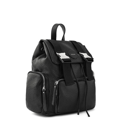 Large textured black Ferni backpack