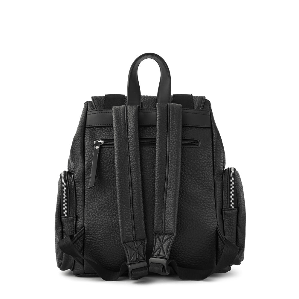 Large textured black Ferni backpack