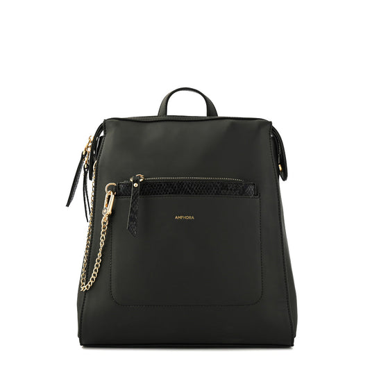 Nuria medium textured black backpack