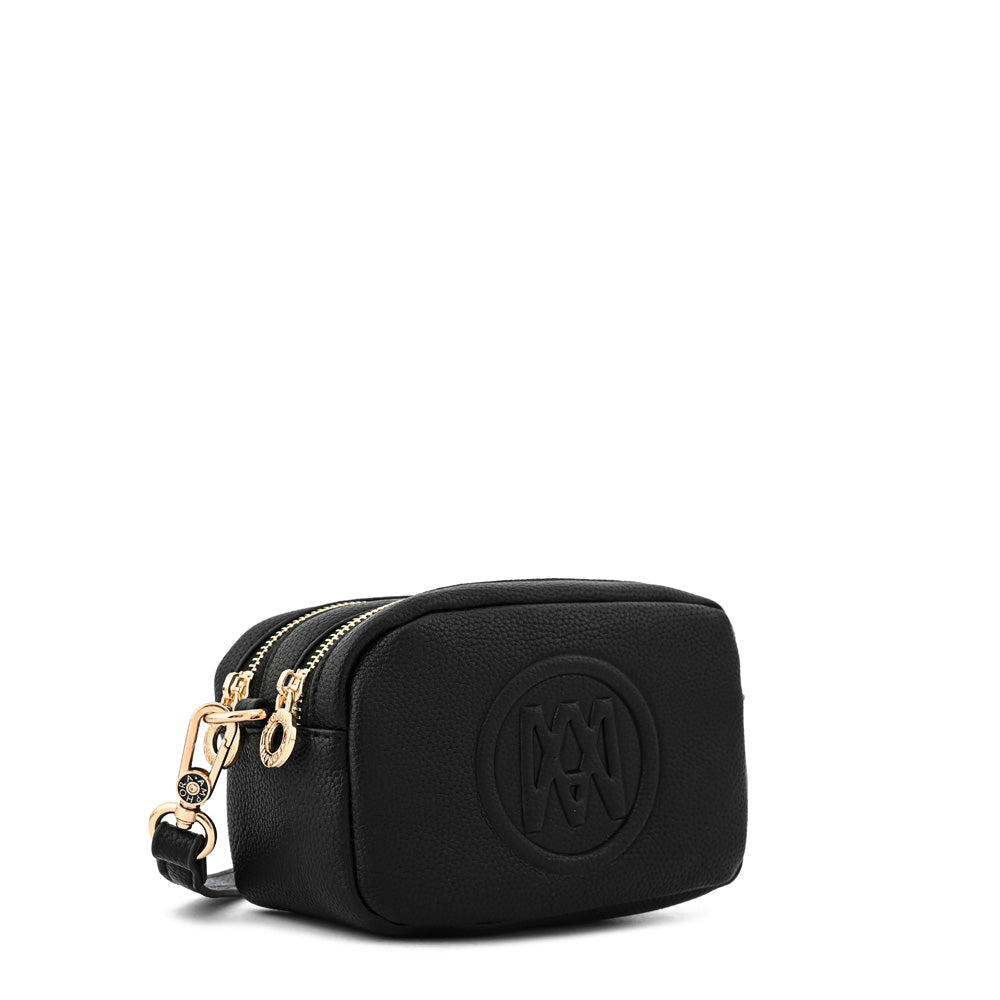 Delia small black crossbody wallet