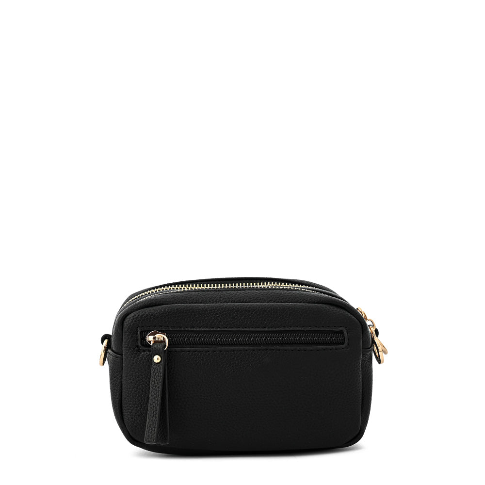 Delia small black crossbody wallet