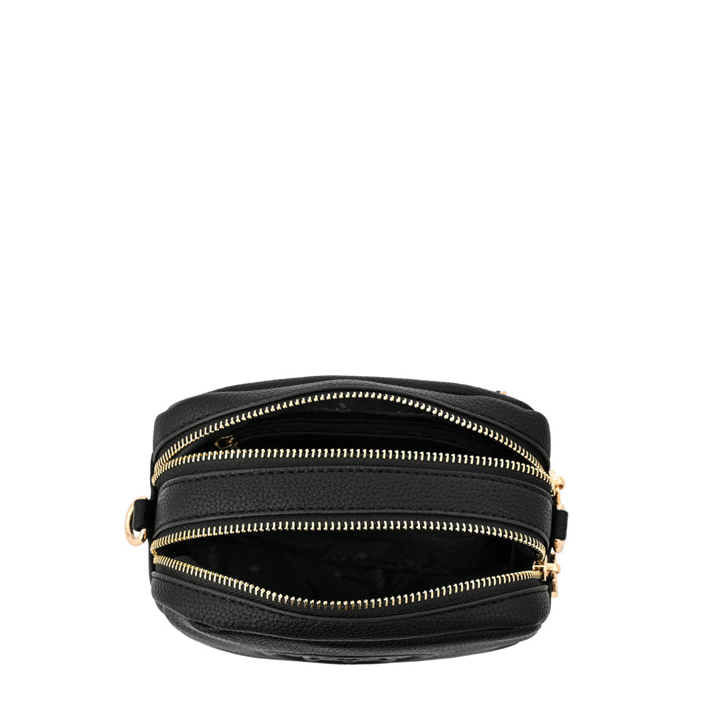 Delia small black crossbody wallet