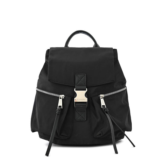 Nicole Medium Textured Black Backpack