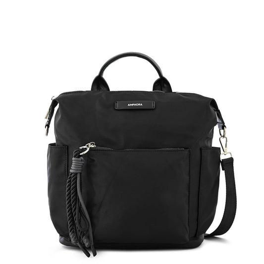 Medium textured black pigeon backpack