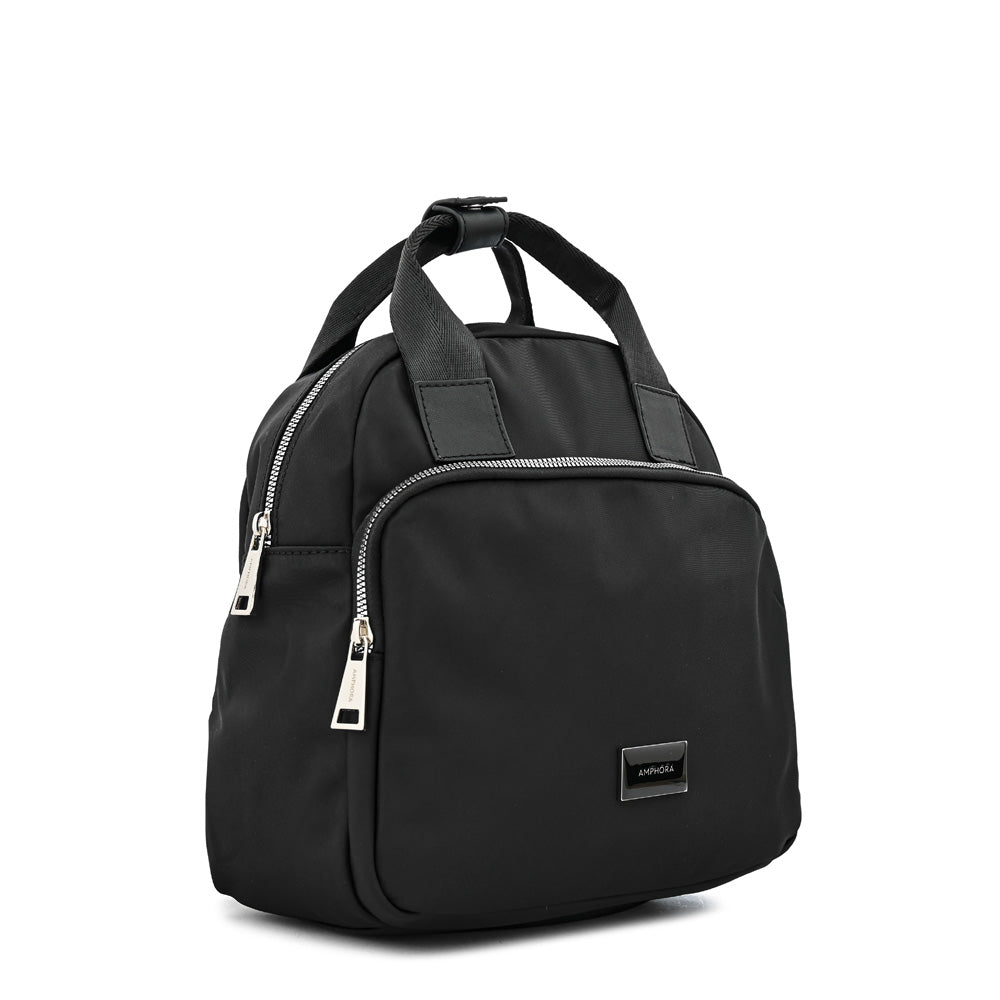 Lorraine Medium Textured Black Backpack