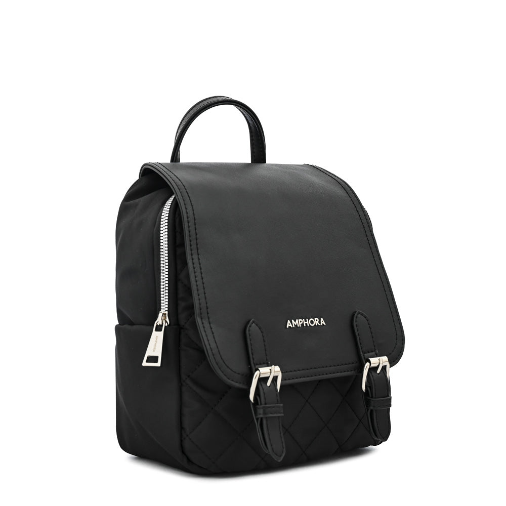 Joelle Medium Textured Black Backpack