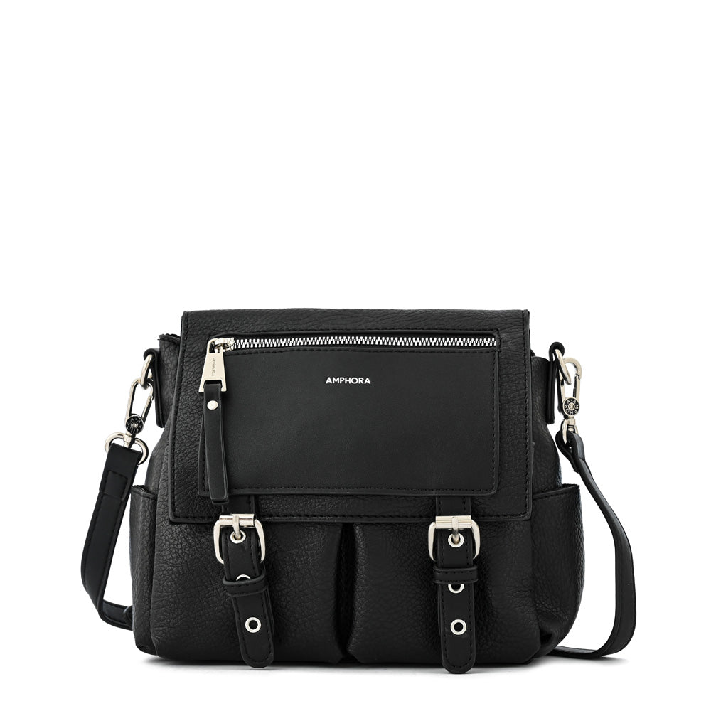 Birgit Medium Black Crossbody Wallet