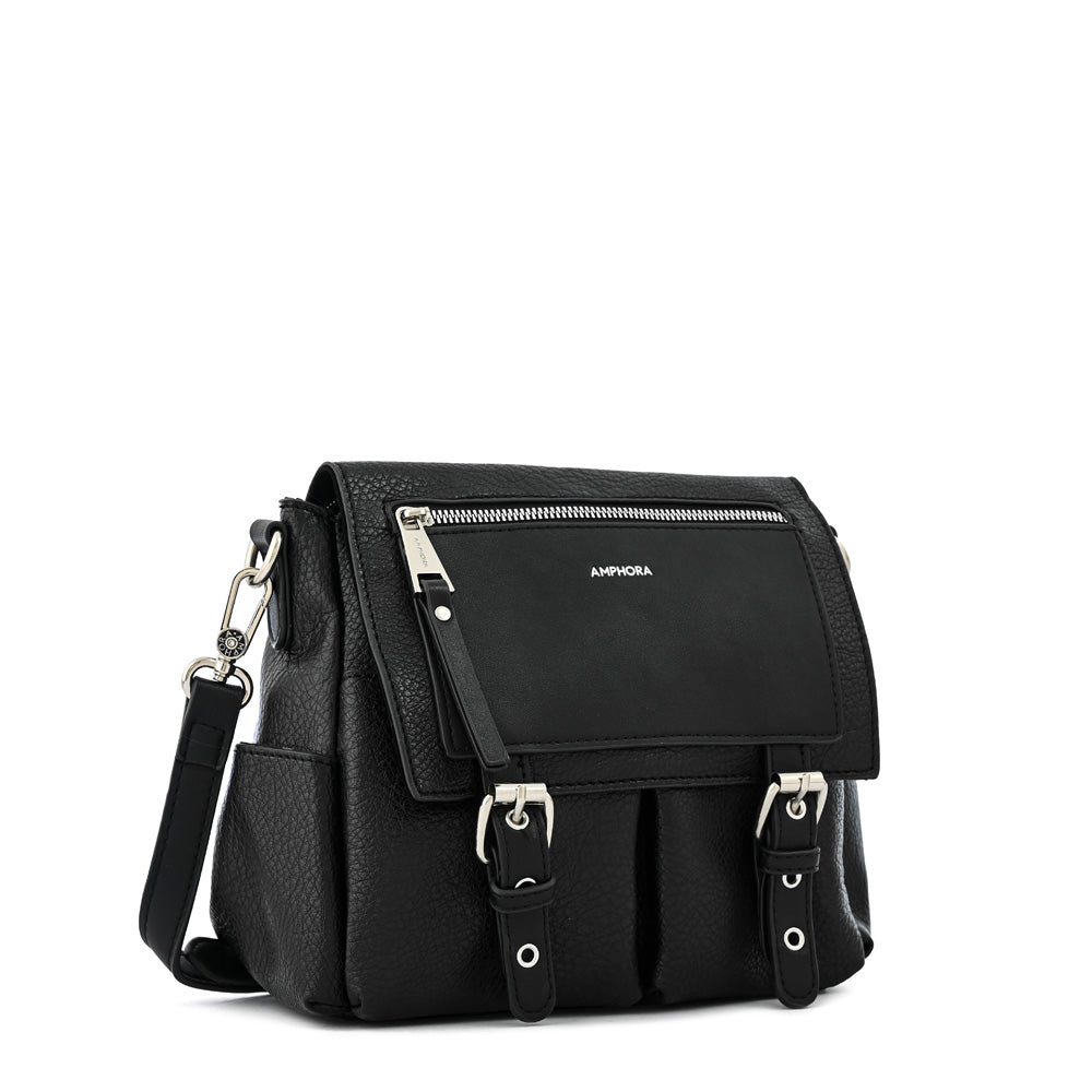 Birgit Medium Black Crossbody Wallet