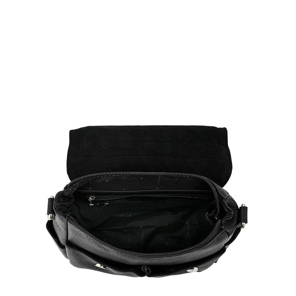 Birgit Medium Black Crossbody Wallet