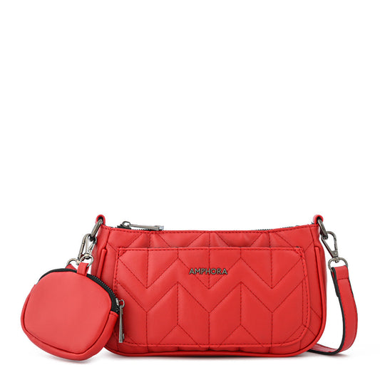 Red blinky medium crossbody wallet