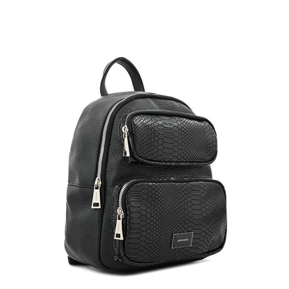 Debbie Medium Textured Black Backpack