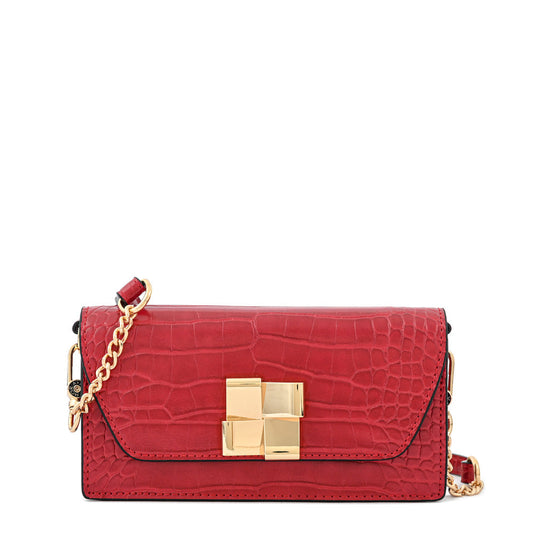 Small red Hera crossbody wallet