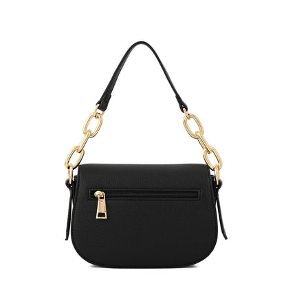 Medium chiara textured black crossbody wallet