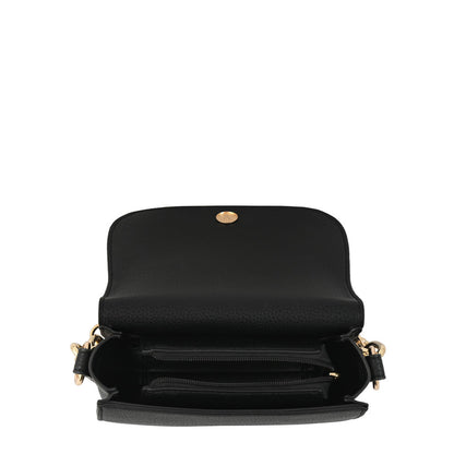 Medium chiara textured black crossbody wallet