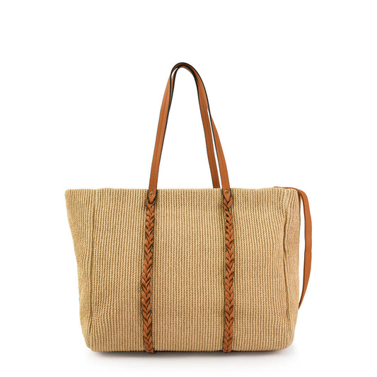 Rener Beige Large Two Handle Wallet