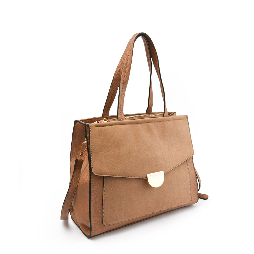 amphora noly cartera dos asas tres divisiones taupe