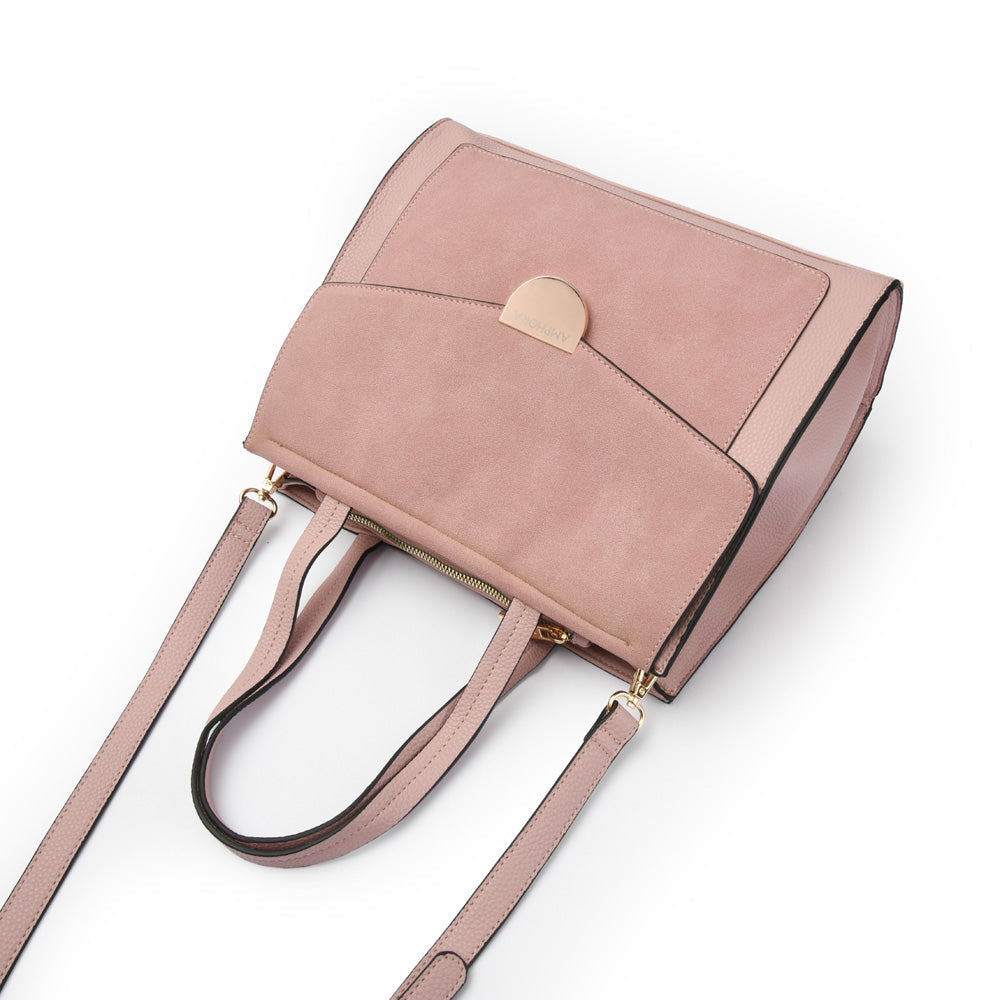 amphora noly cartera dos asas tres divisiones rosa viejo