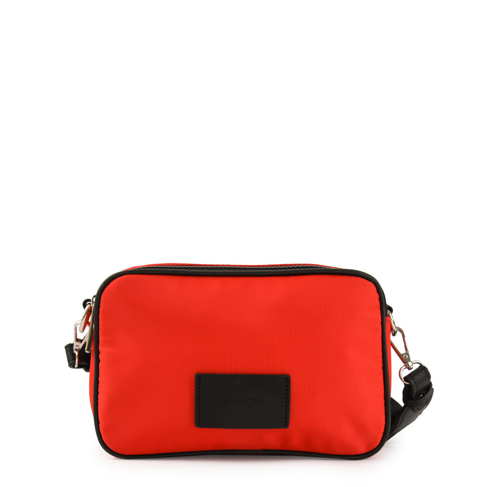 Small red frezzy crossbody wallet