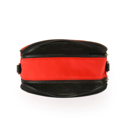 Small red frezzy crossbody wallet