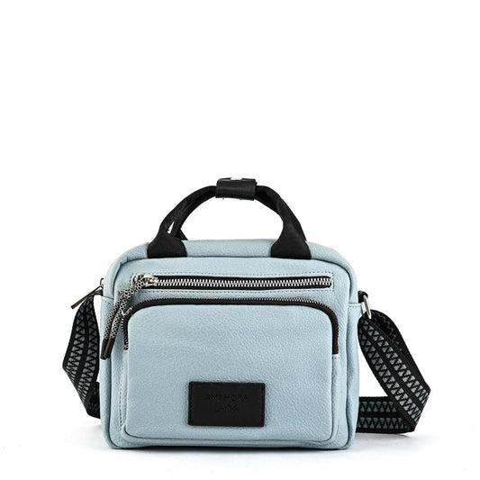 Small light blue poxy crossbody bag