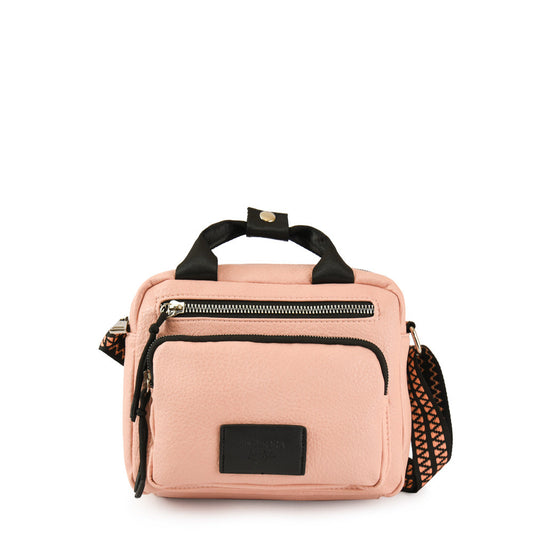 Small pink poxy crossbody bag