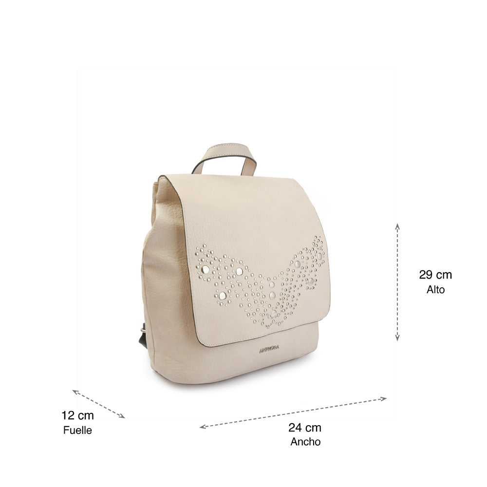 Backpack with small ecru white carter lid