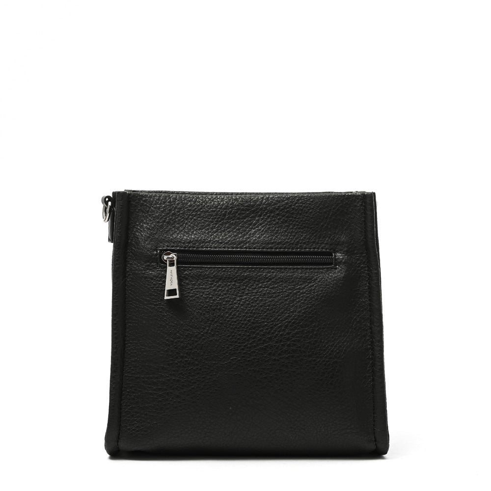 Medium black zèbre crossbody wallet