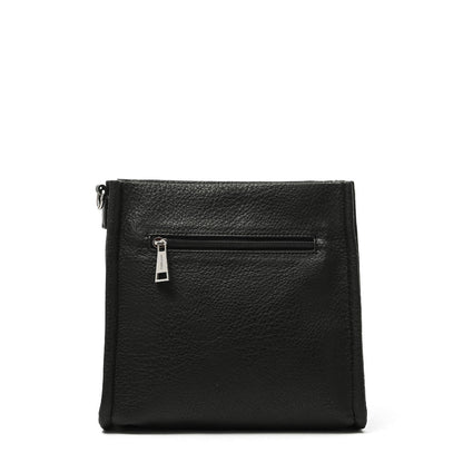 Medium black zèbre crossbody wallet