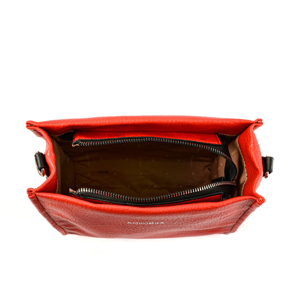 Medium red zèbre crossbody bag