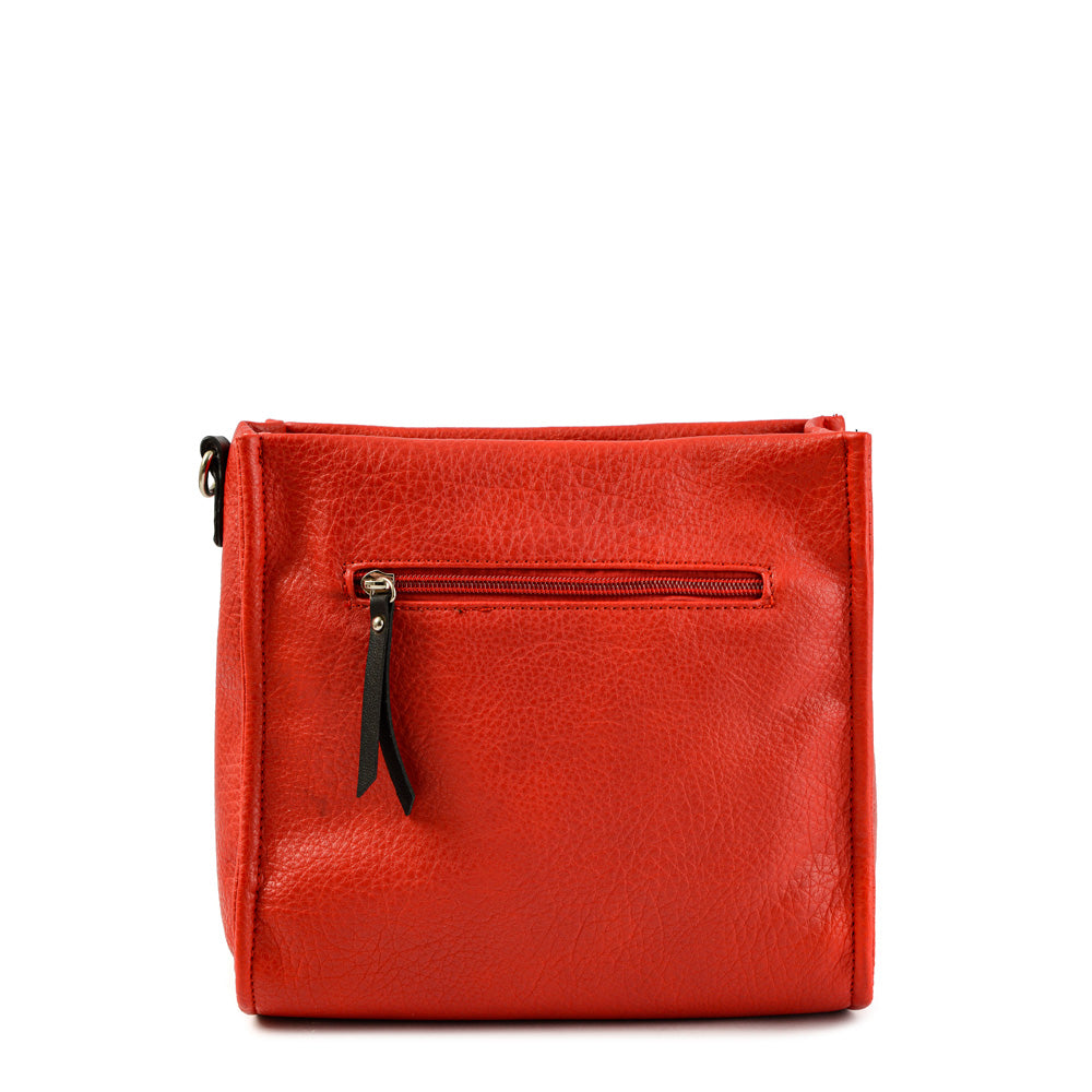 Medium red zèbre crossbody bag