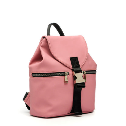 amphora matilde mochila con tapa mediana rosado