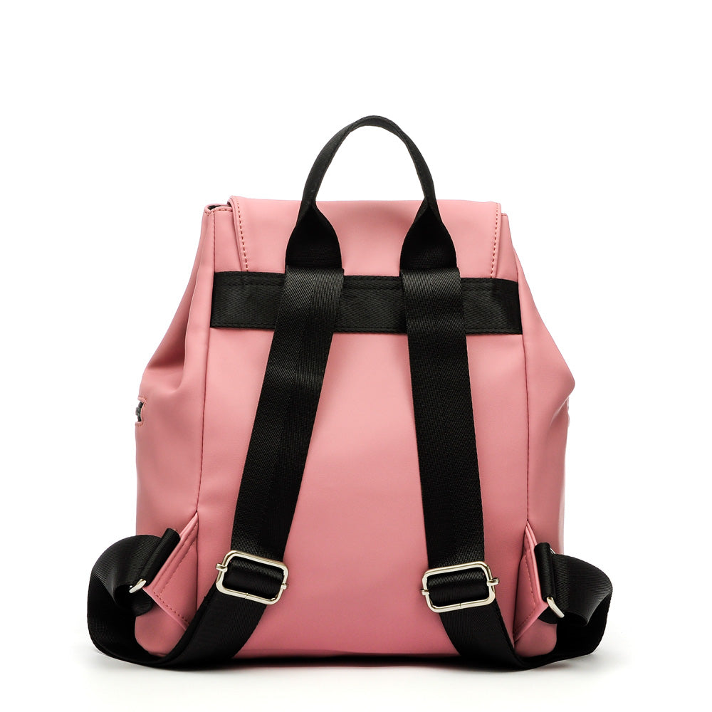 amphora matilde mochila con tapa mediana rosado