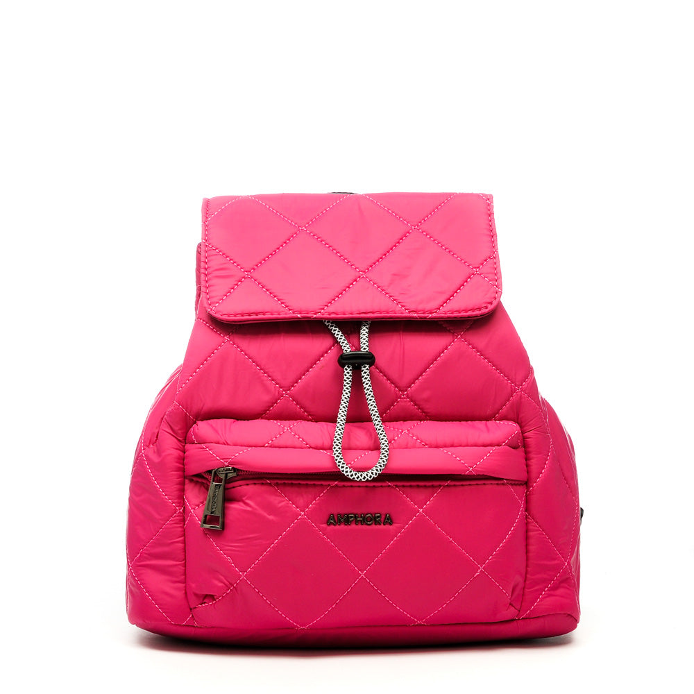 amphora sandrine mochila con tapa mediana fucsia