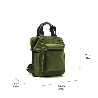 Small olive green chenille backpack