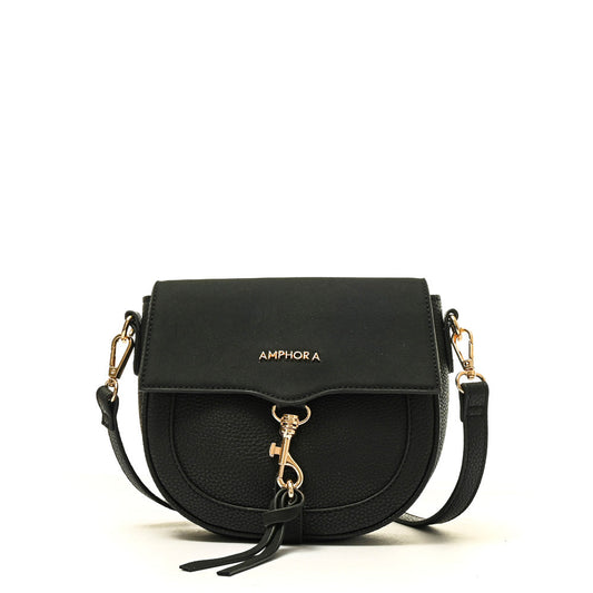 amphora charis cartera bandolera con tapa pequeña negro