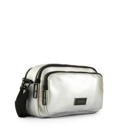 Medium silver debbie crossbody bag