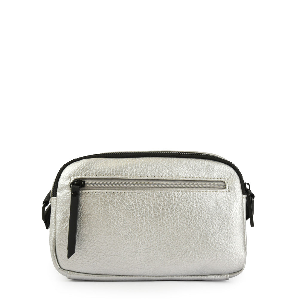 Medium silver debbie crossbody bag