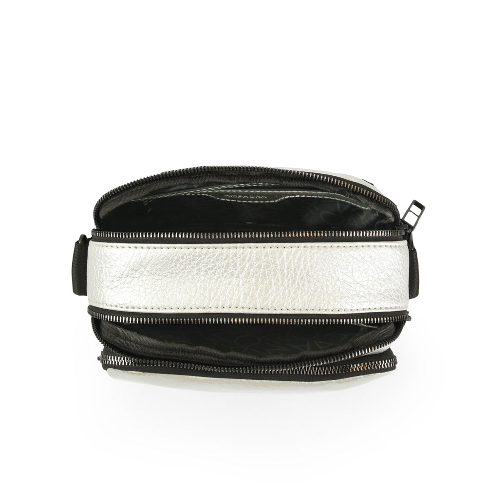 Medium silver debbie crossbody bag