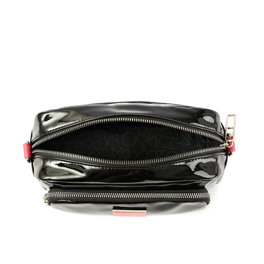 Chantal Black Medium Crossbody Wallet