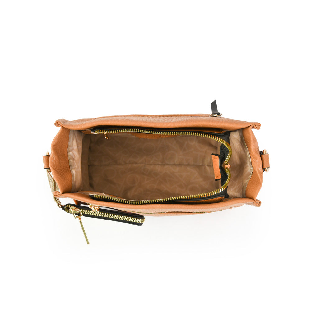 Small Delfine Camel Crossbody Wallet
