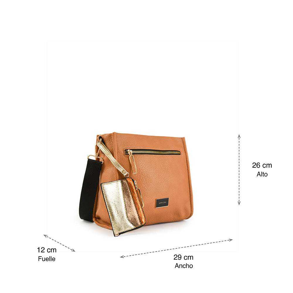 Small Delfine Camel Crossbody Wallet