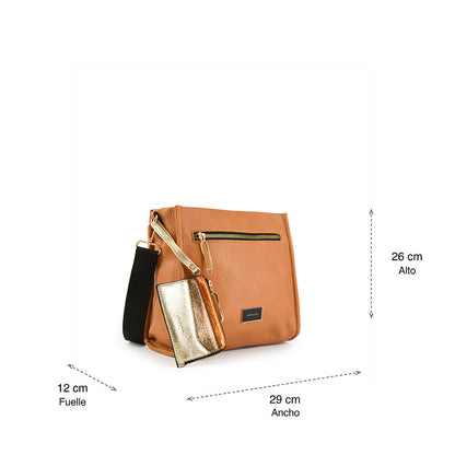 Small Delfine Camel Crossbody Wallet