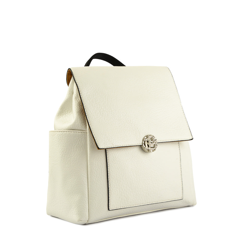 Eby white medium lid backpack